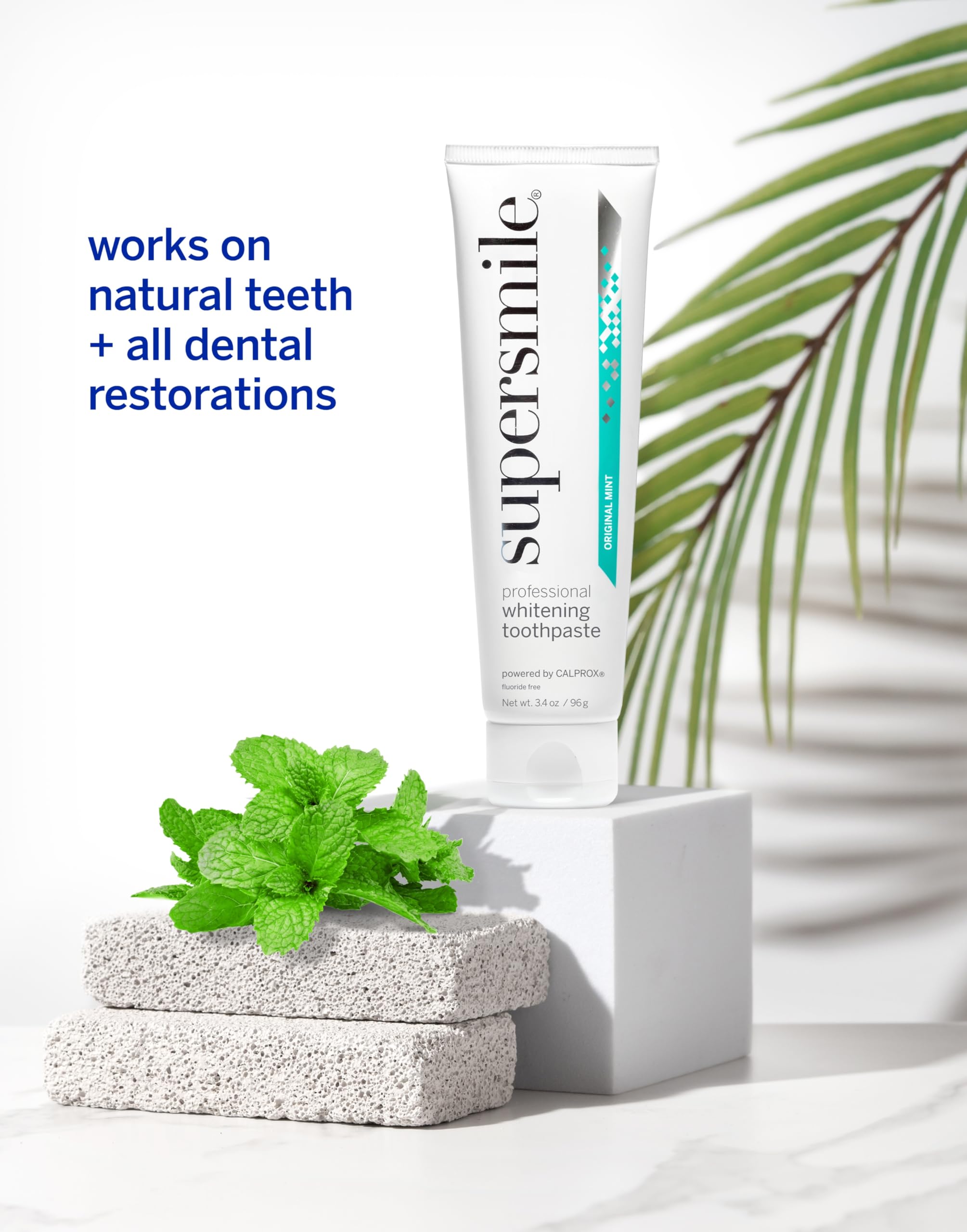 Supersmile Fluoride Free Original Mint product shot with refreshing mint finish