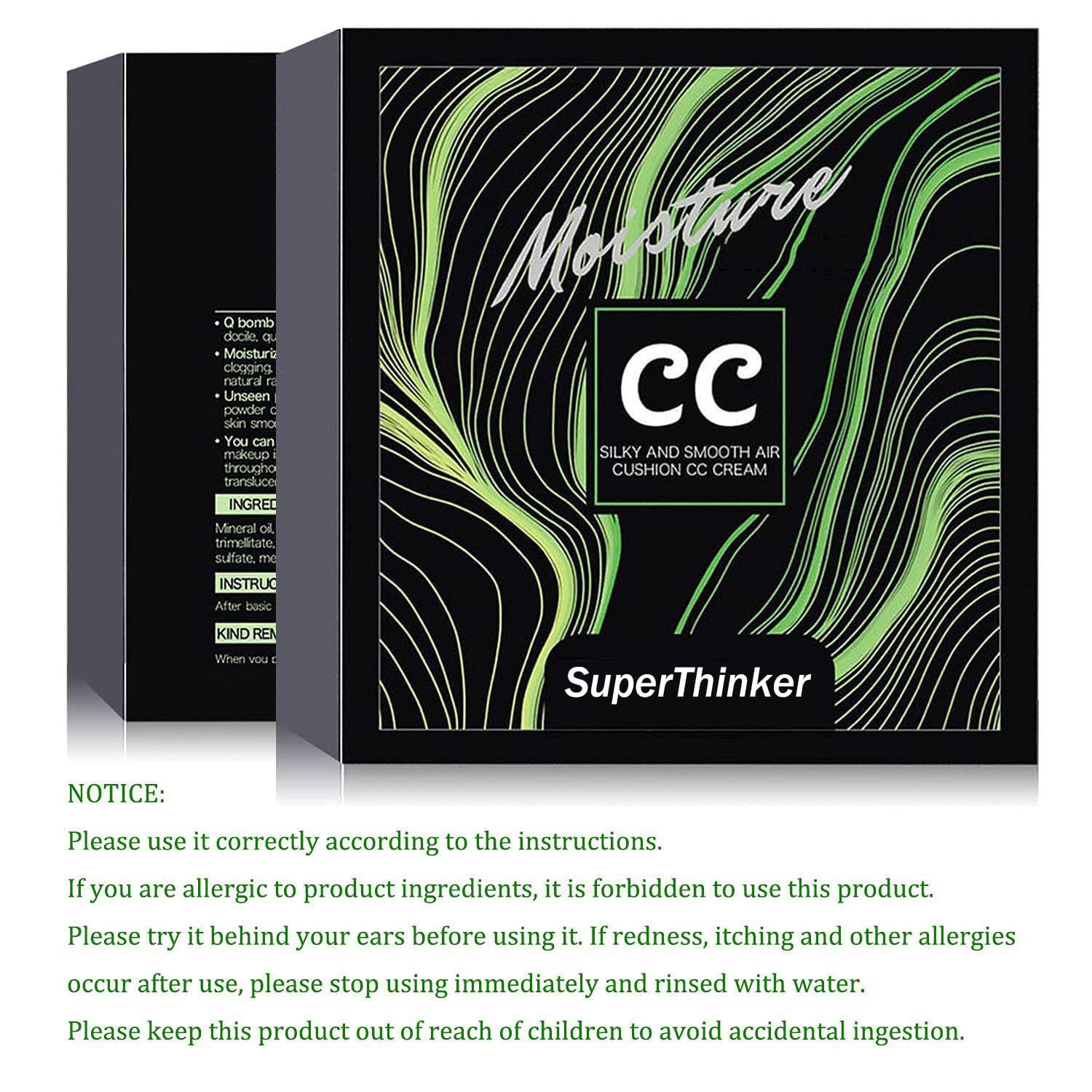 Swatch reveals shade and glow on skin with SuperThinker CC Cream.
