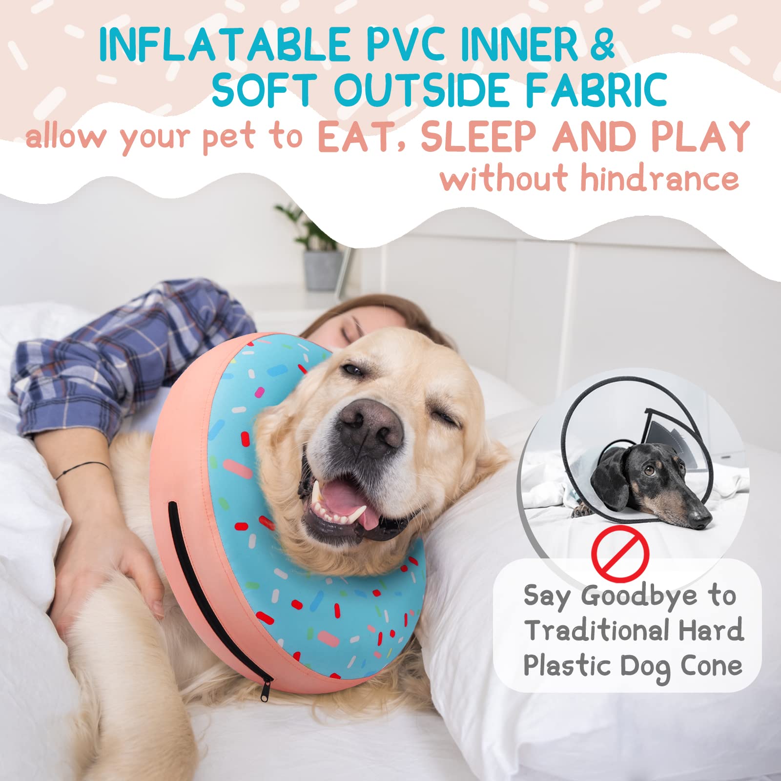 Supet donut cone demonstrates vision-friendly design for pets at play