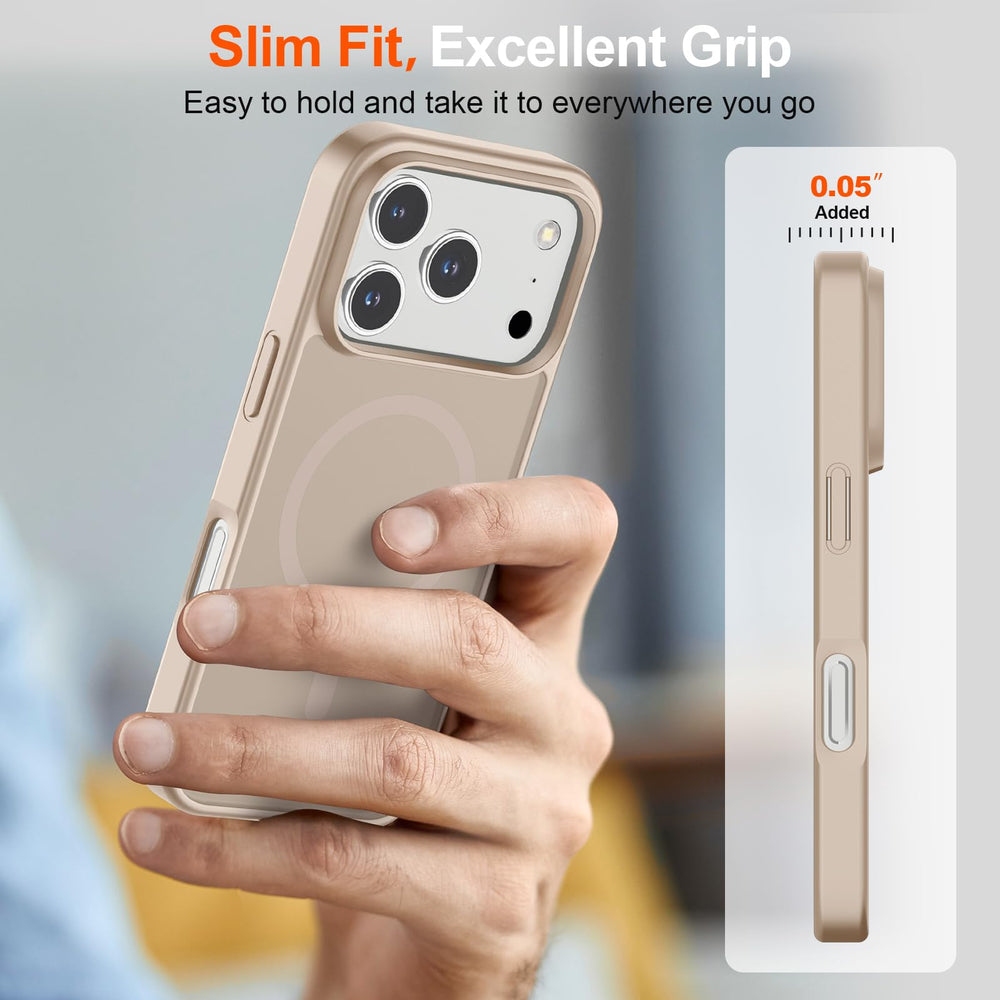 SUPFINE Desert Gold matte back offers premium grip and fingerprint resistance.