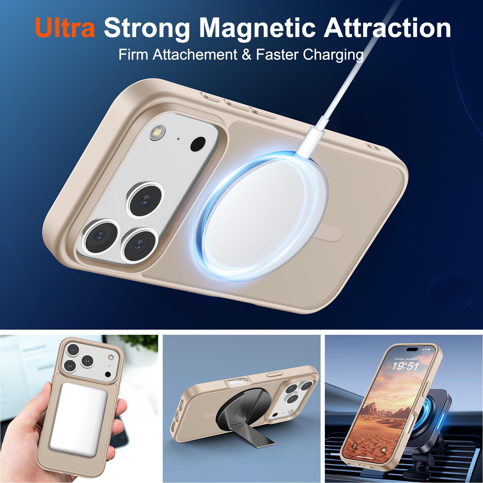 SUPFINE Desert Gold raised-edge protection enhances screen safety during drops.