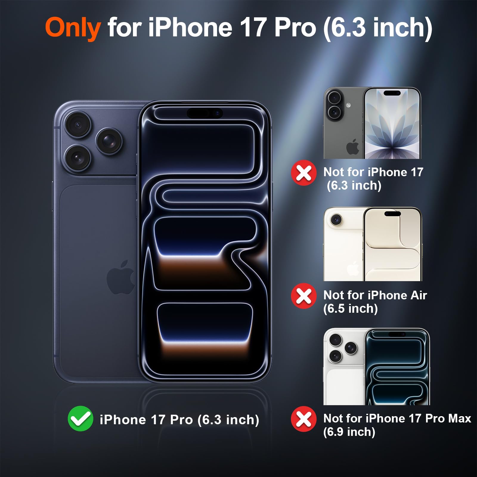 SUPFINE Magnetic iPhone 17 Pro case back view with matte finish minimizes fingerprints and improves grip