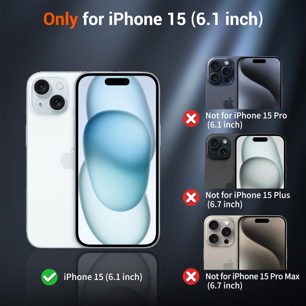SUPFINE Magnetic iPhone 15 case front view showing raised lip for protection.