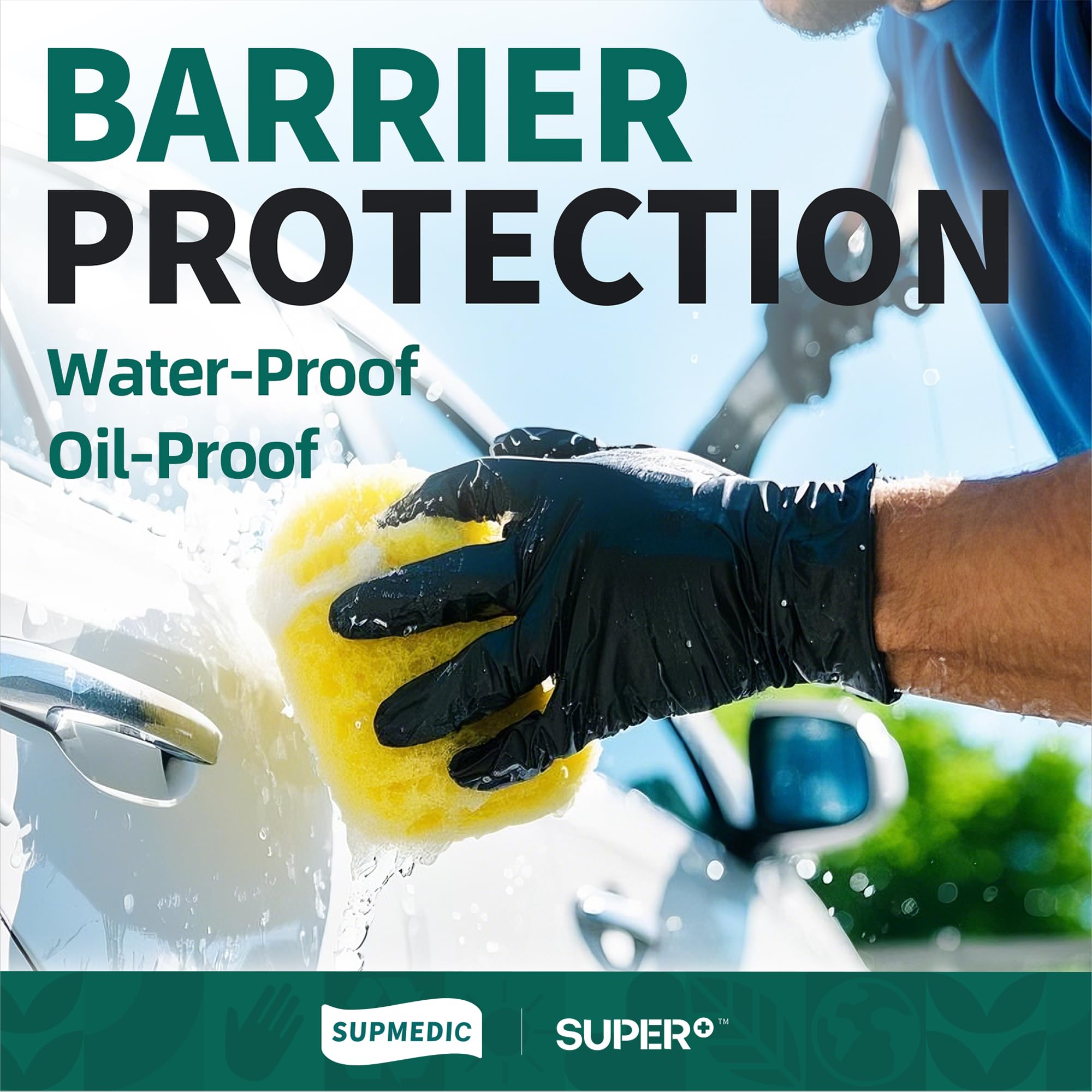 Supmedic black vinyl gloves used for food prep and clean handling