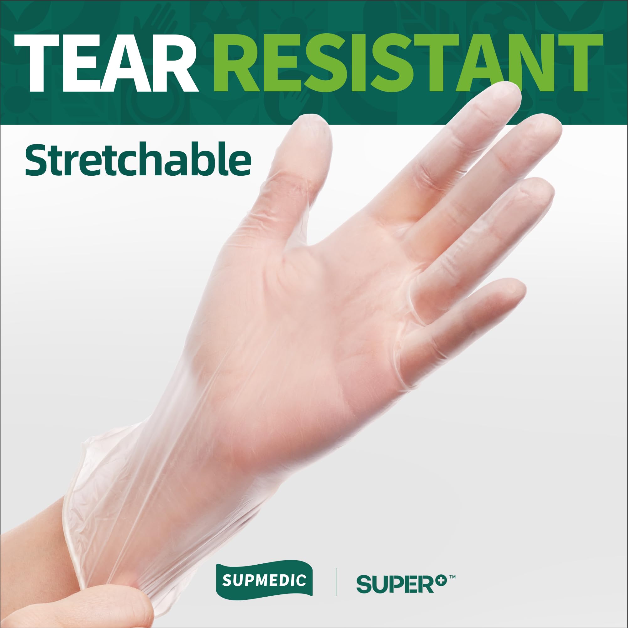Supmedic vinyl gloves in exam setting illustrate reliable grip and precise control