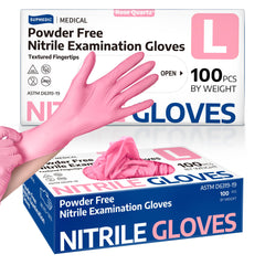Supmedic rose quartz nitrile gloves pack; comfort for sensitive hands.