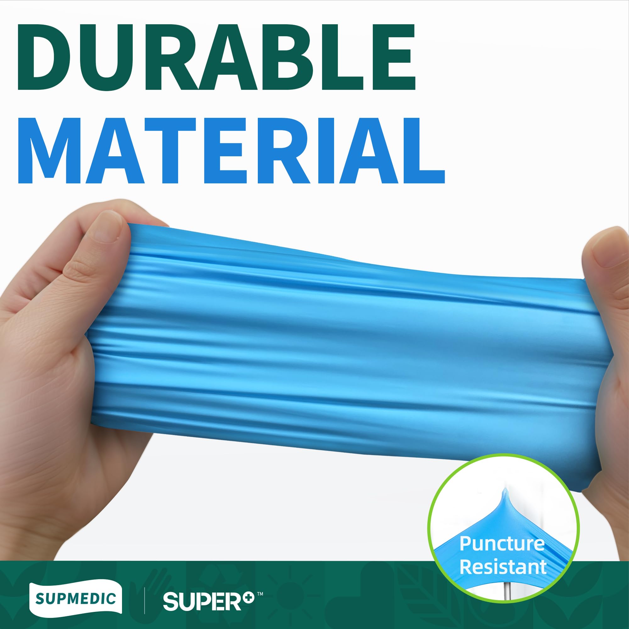 Supmedic vinyl gloves box back highlights latex-free, powder-free design