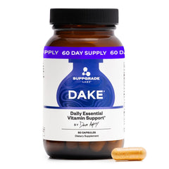Suppgrade Labs DAKE bottle front showing vitamin D-A-K-E blend for daily wellness.