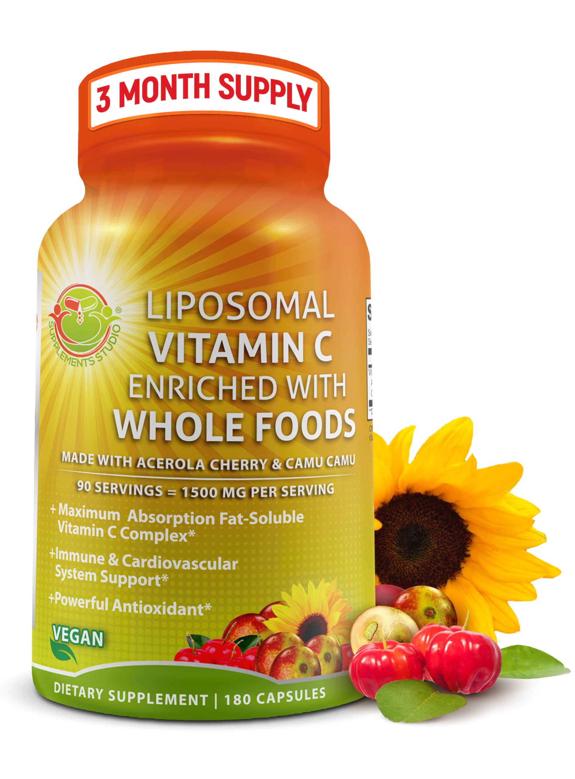 SUPPLEMENTS STUDIO Liposomal Vitamin C bottle pour for daily immune support