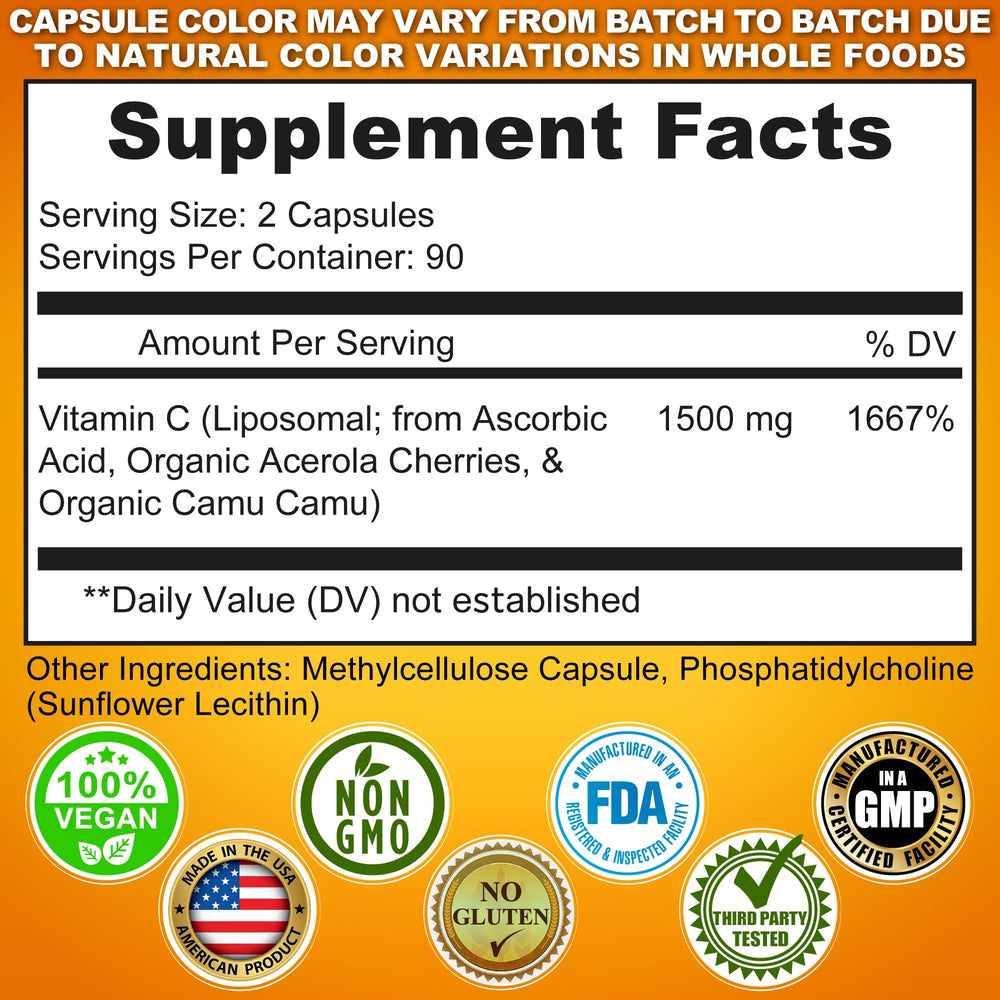 SUPPLEMENTS STUDIO Liposomal Vitamin C capsules closeup highlighting high potency formula