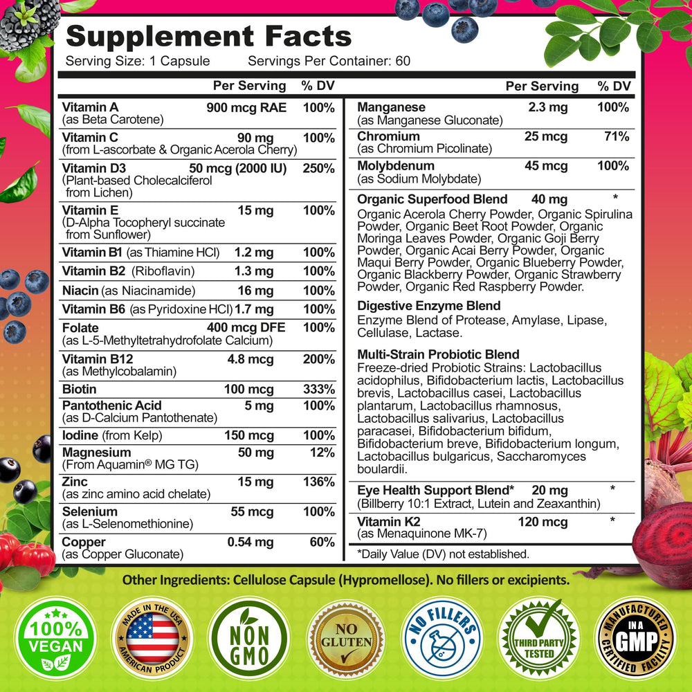 Supplements Studio Women's Daily Multivitamin 50+ made in the USA under strict quality controls