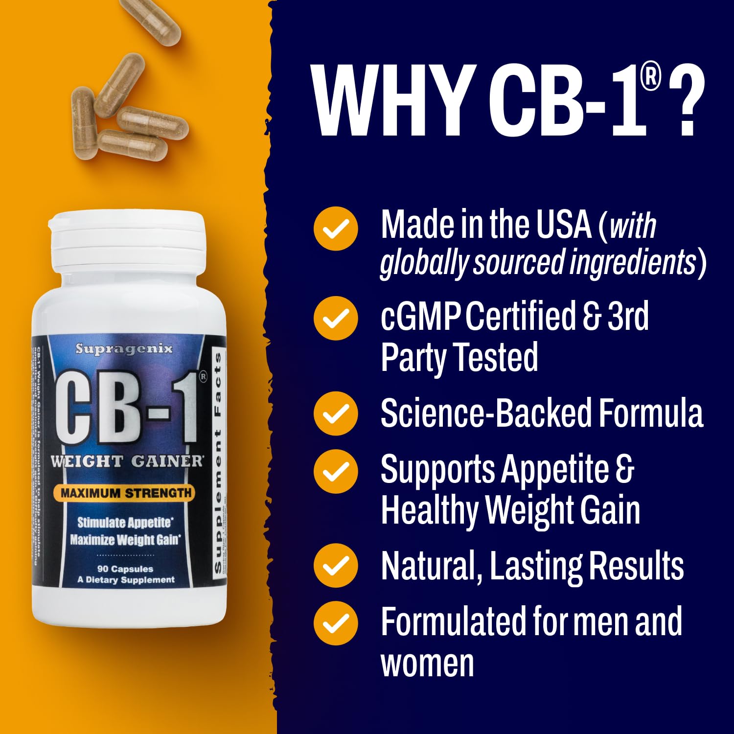 Supragenix CB-1 gluten-free icon indicating allergen-friendly formula.