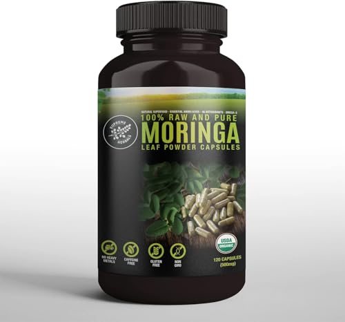 SUPREME HERBALS moringa capsules closeup highlights the easy-to-take form