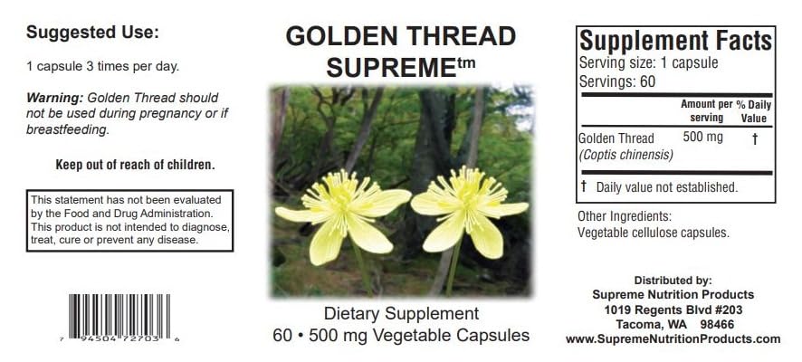 Supreme Nutrition Golden Thread capsules close-up for convenient vegetarian supplementation