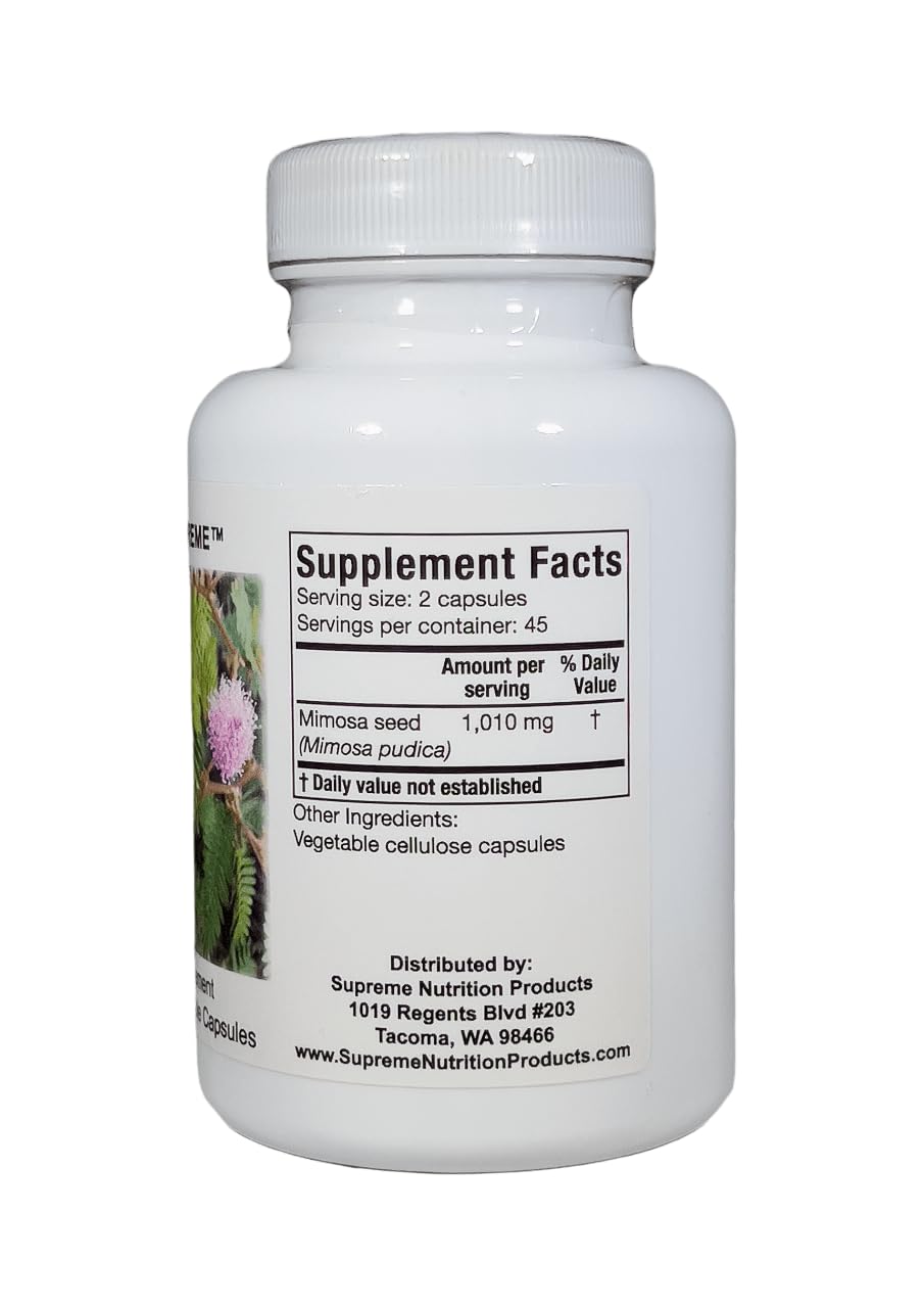 Mimosa Supreme capsules with clean label highlighting purity