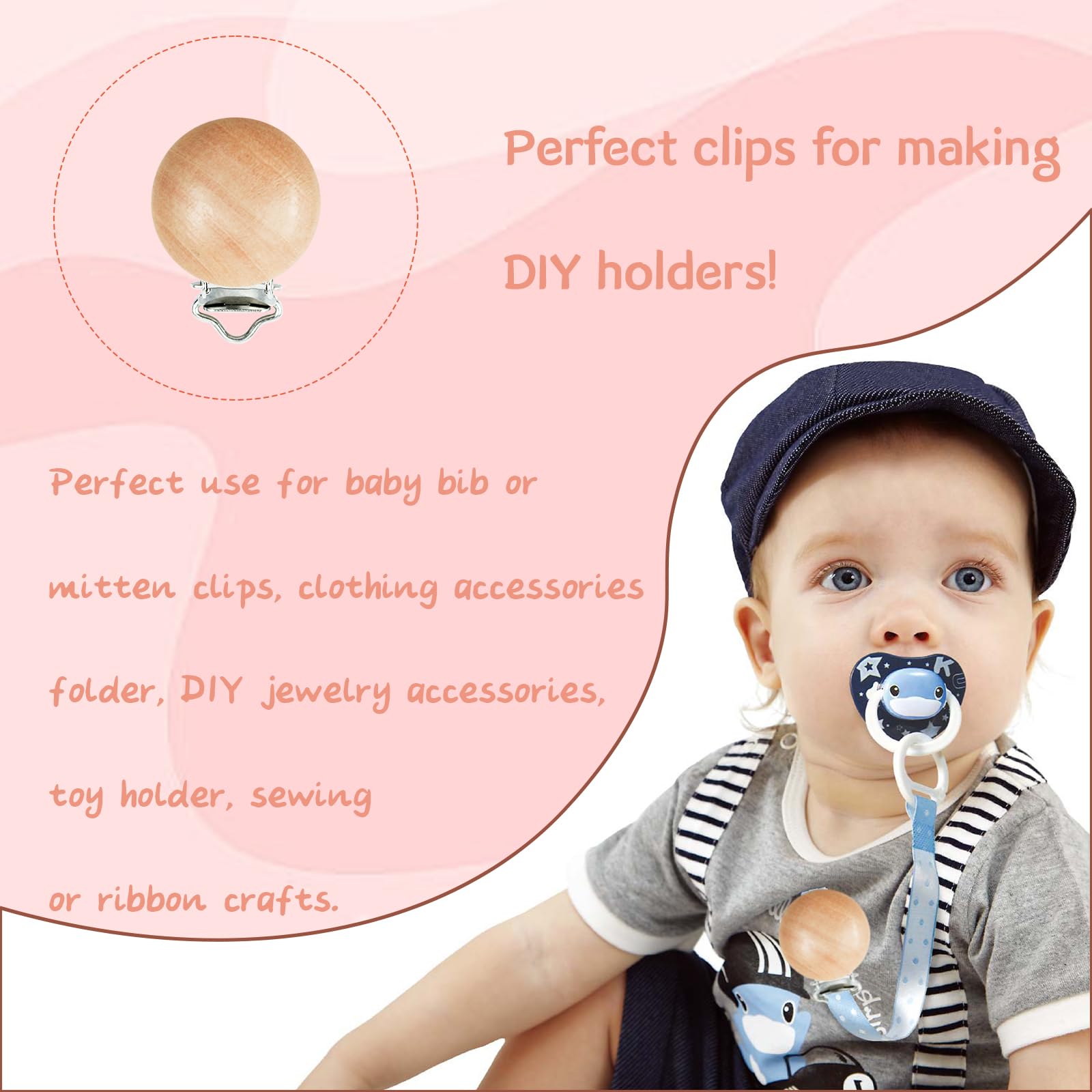 Suptizizkz teether clip with metal snap for secure attachment.