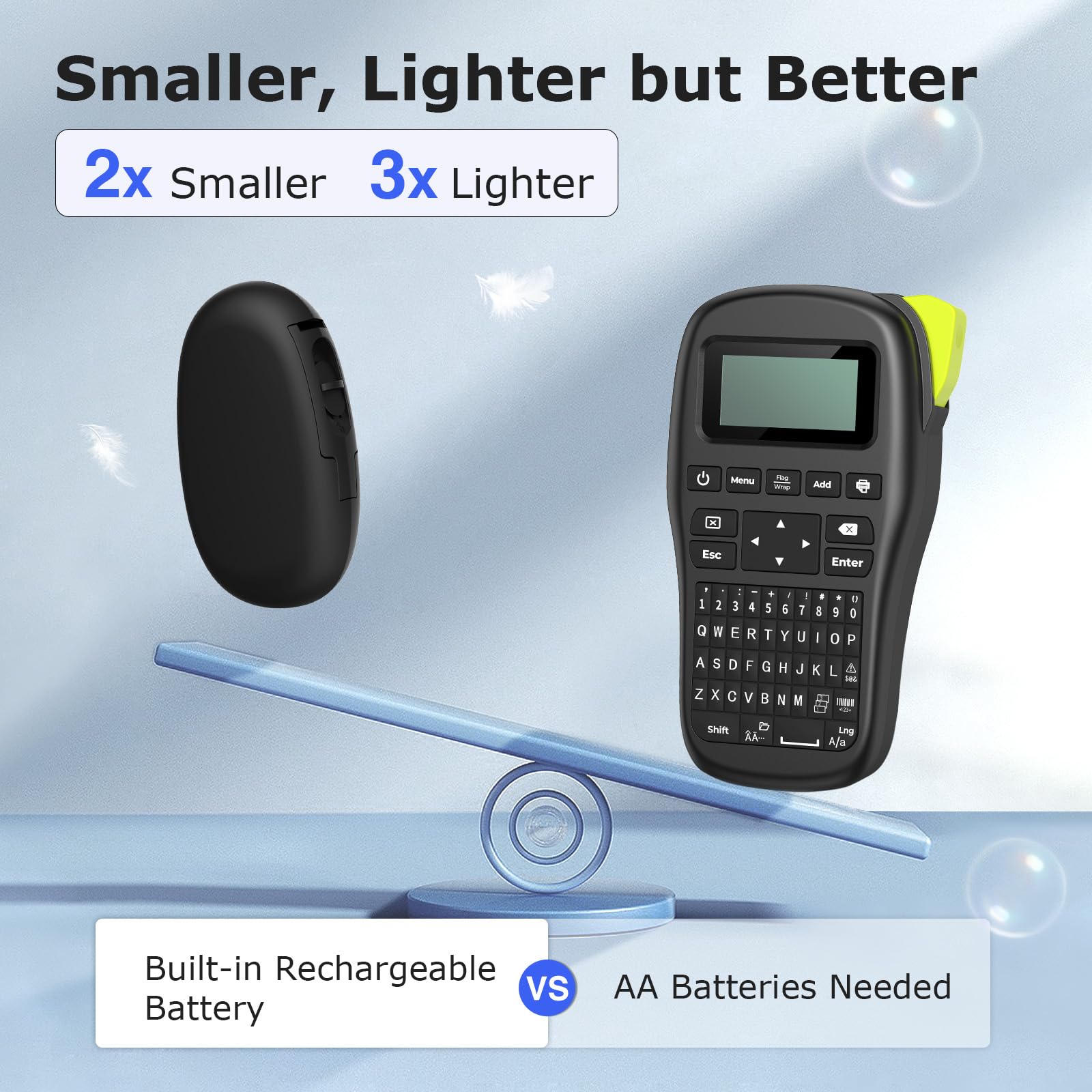 SUPVAN E10 continuous tape close-up showing adjustable label length