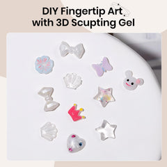 SUPWEE nail art decorations attached using silicone molds for intricate shapes