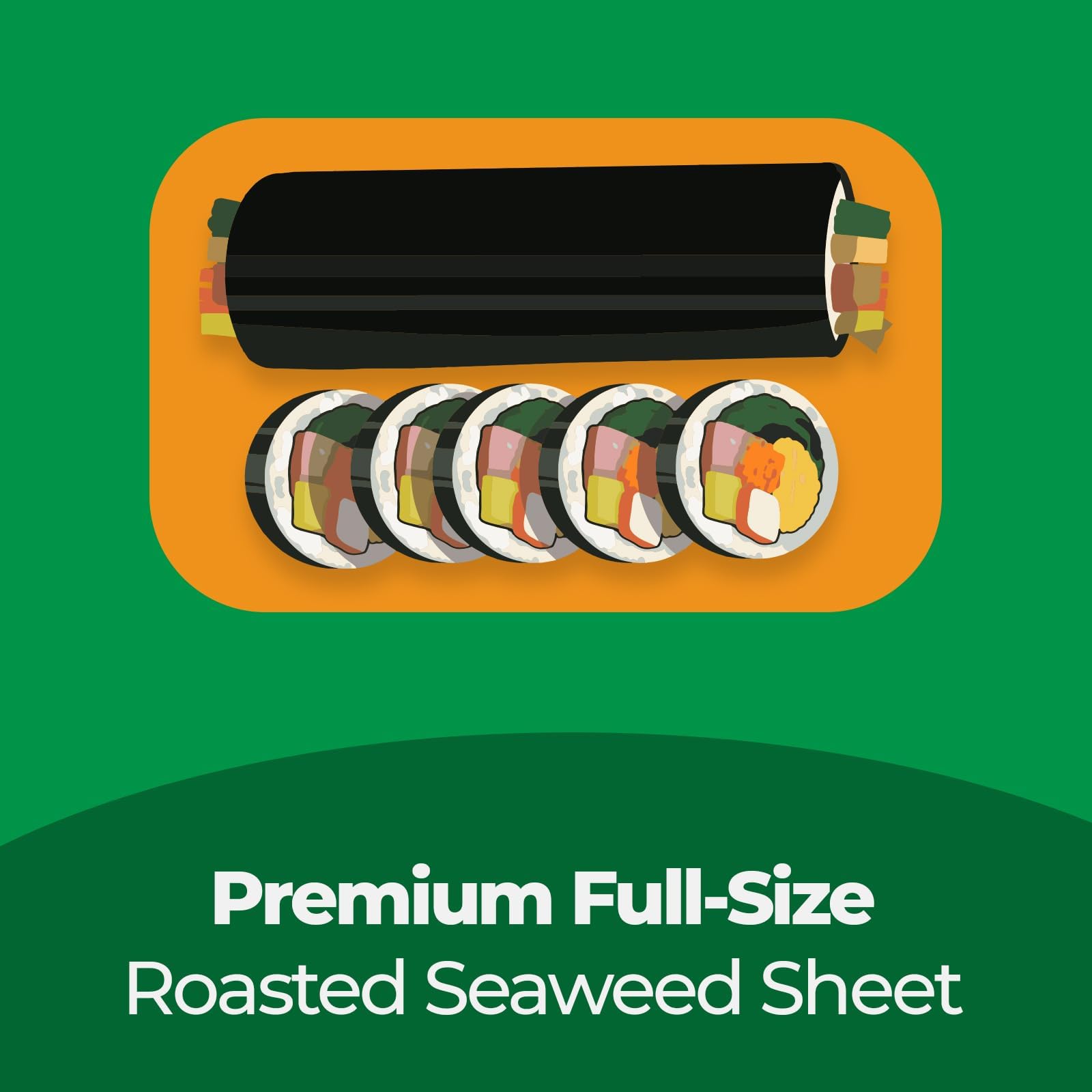 Surasang roasted seaweed with rich umami flavor for authentic rolls.