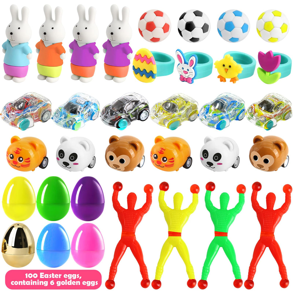 SURCVIO Easter eggs with toys inside, delightful surprises for kids to discover.