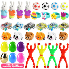 SURCVIO Easter eggs with toys inside, delightful surprises for kids to discover.