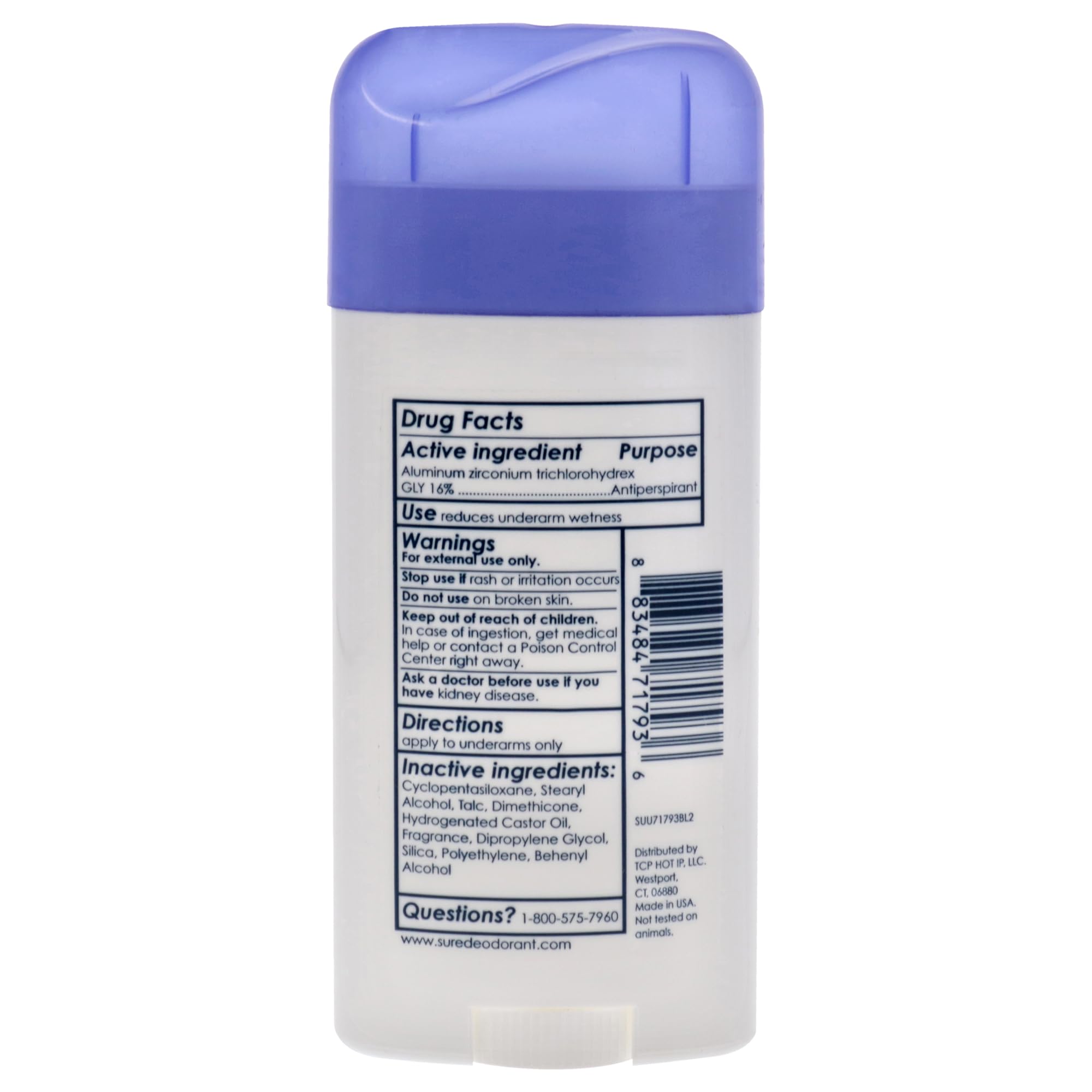 Sure Reg Solid application stick close-up showing smooth glide for daily freshness