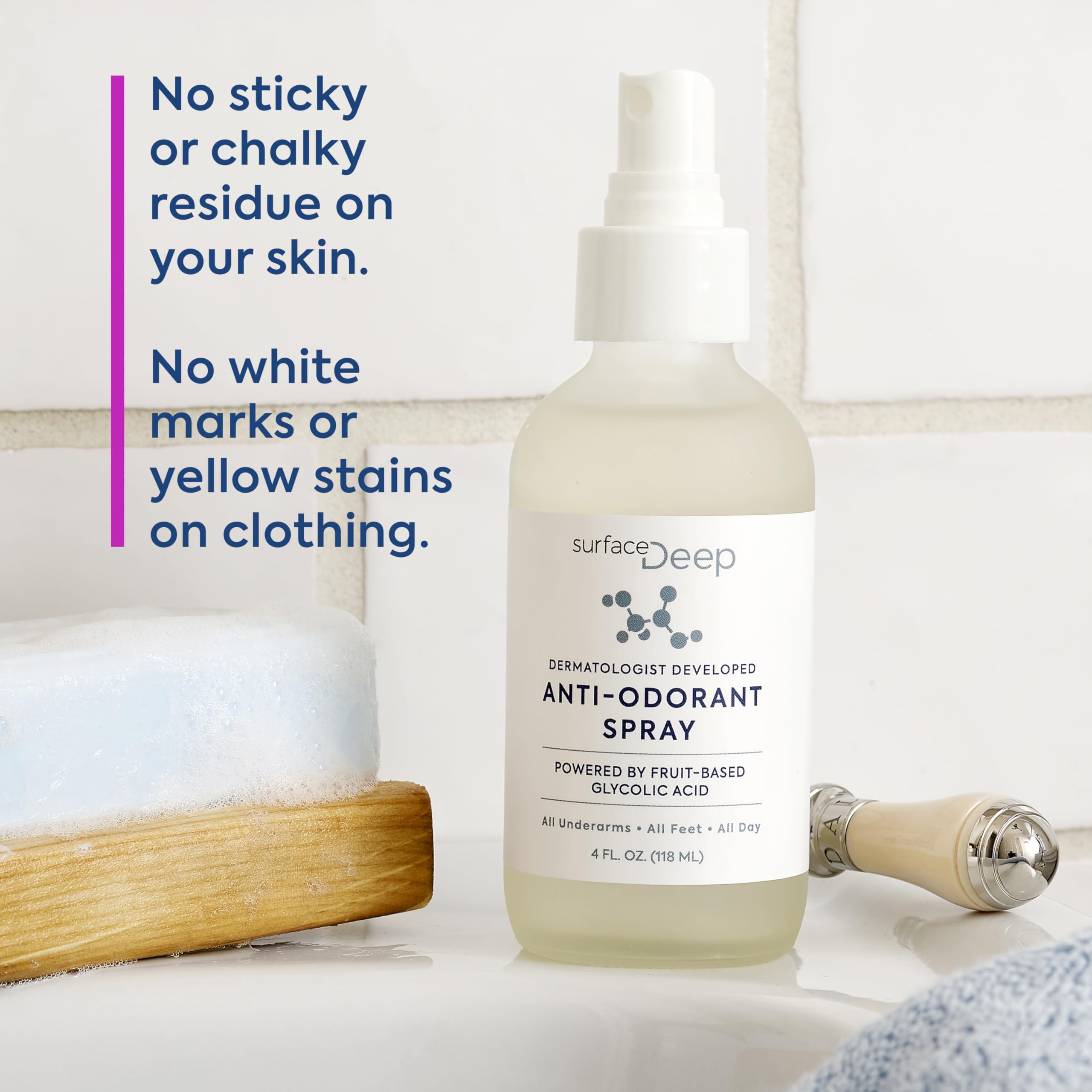 Surface Deep dermatologist-developed brand badge for skin-safe deodorant