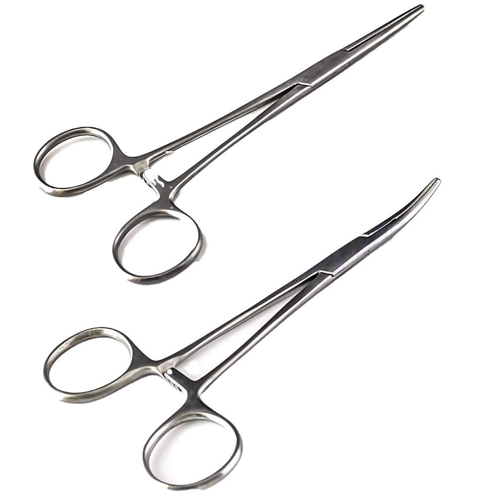 SURGICAL ONLINE 5-inch straight hemostat with precision tips for small objects.