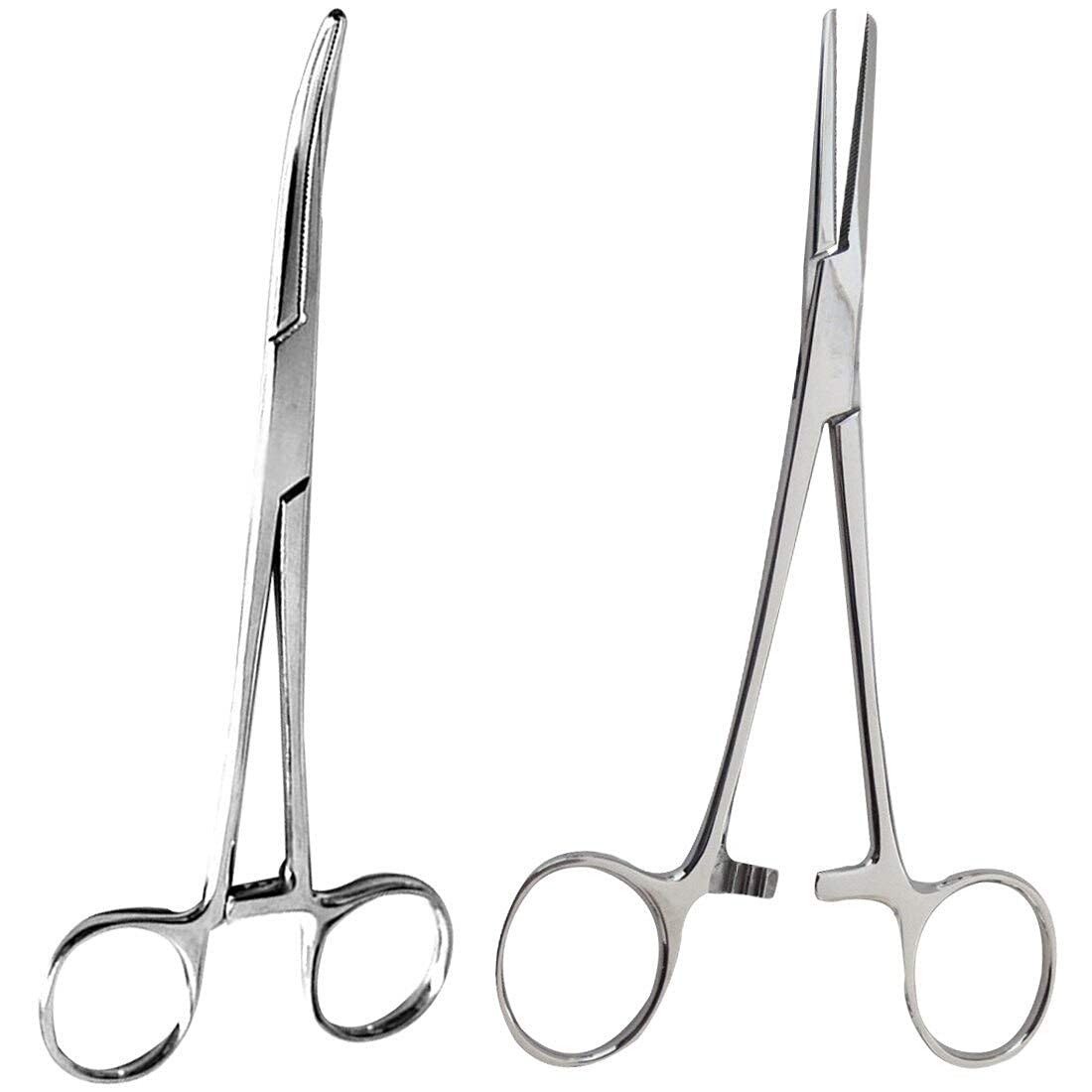 SURGICAL ONLINE 8-inch straight hemostat close-up for precise grip and control.