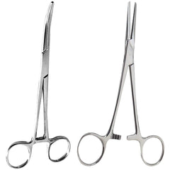 SURGICAL ONLINE 8-inch straight hemostat close-up for precise grip and control.