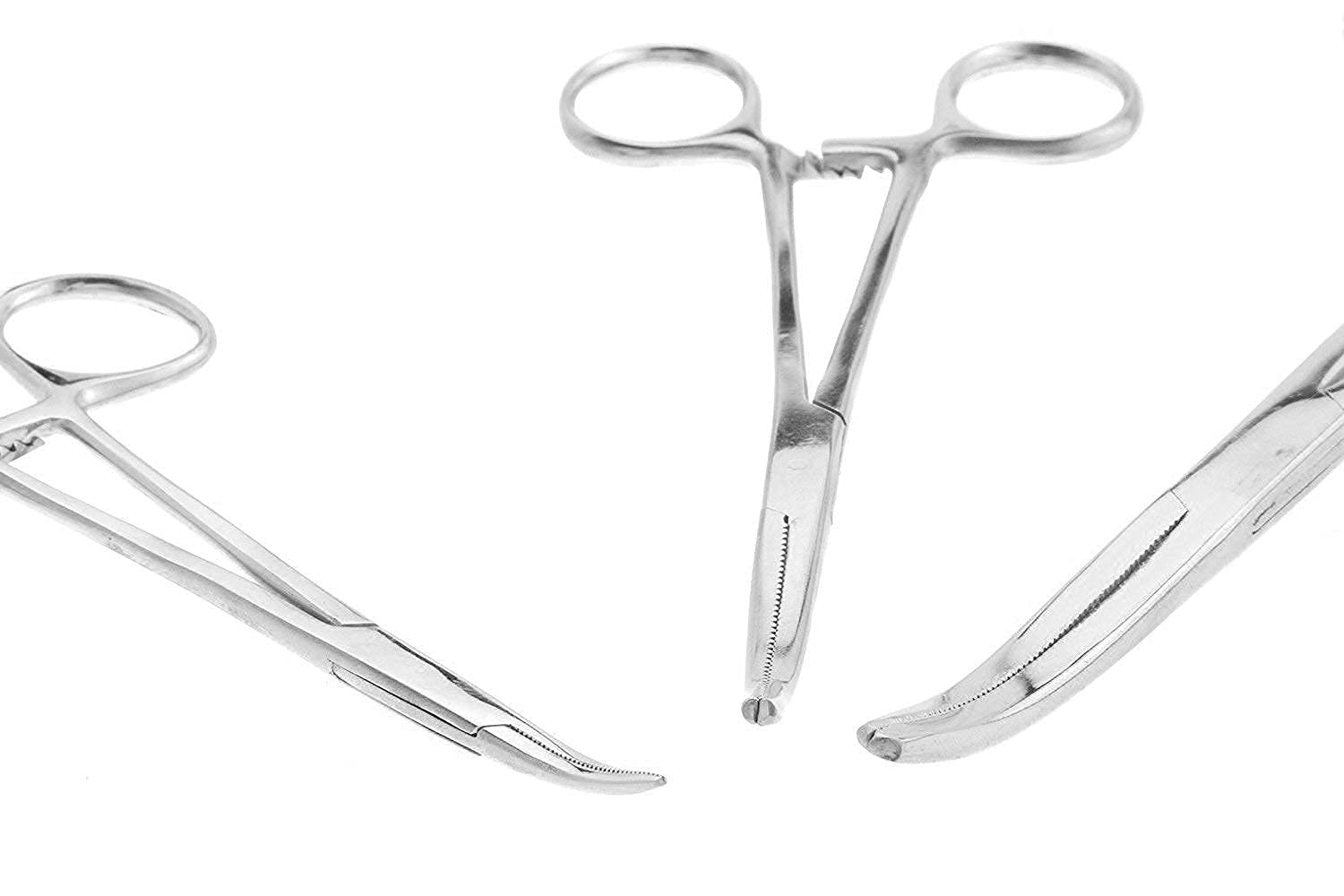 Surgical Online 5-inch curved hemostat designed for precise tasks.