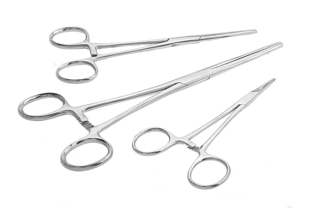 Surgical Online 6-25-inch straight hemostat with locking serrated jaws.