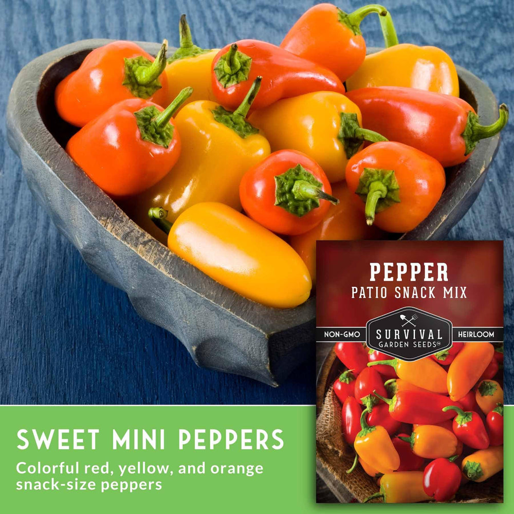 SURVIVAL GARDEN SEEDS 60–75 day peppers indicate early harvest potential.