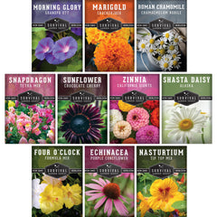 Survival Garden Seeds Giant Zinnia seed pack for bright border color and long-lasting blooms