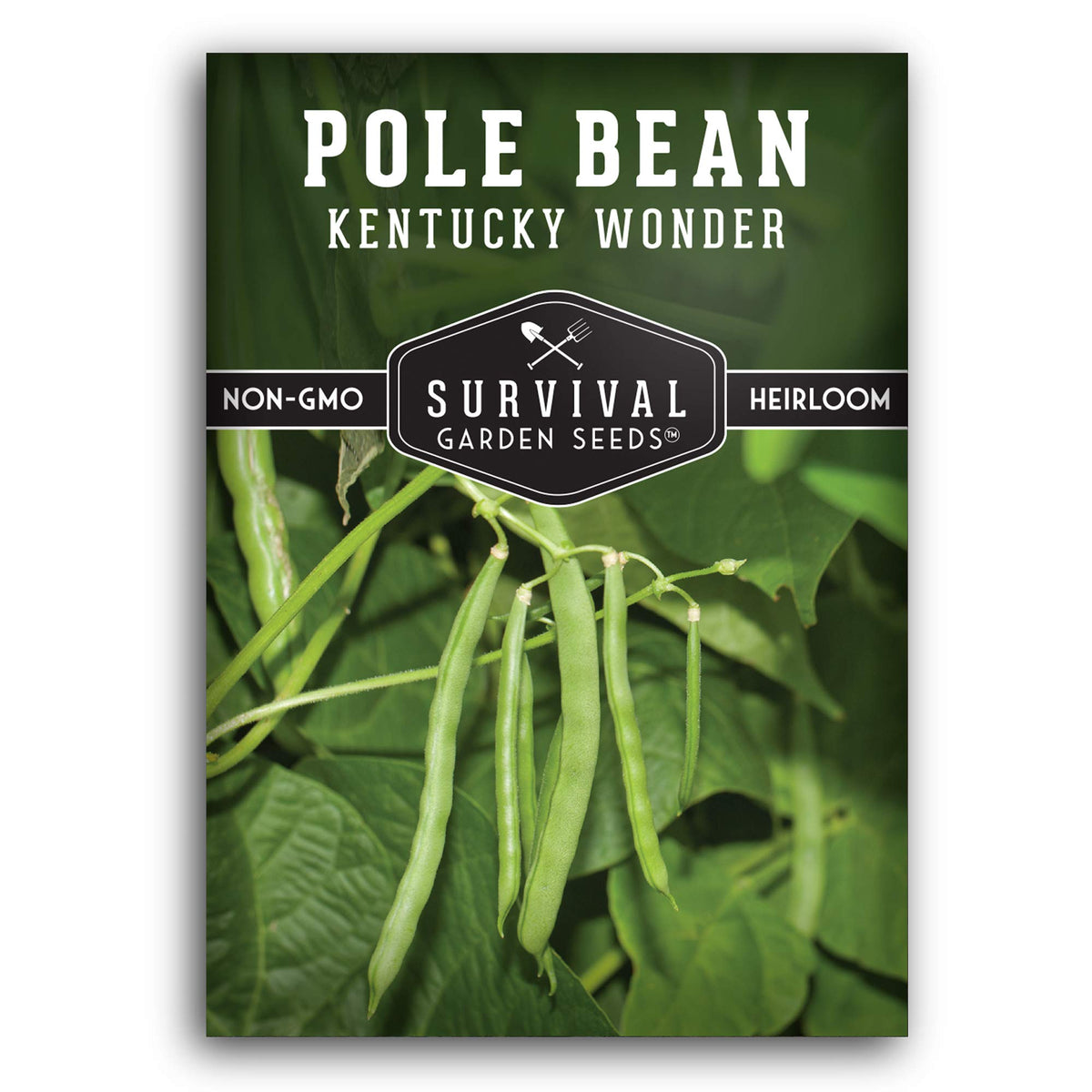 SURVIVAL GARDEN SEEDS Kentucky Wonder seed packet with planting instructions for easy home gardening