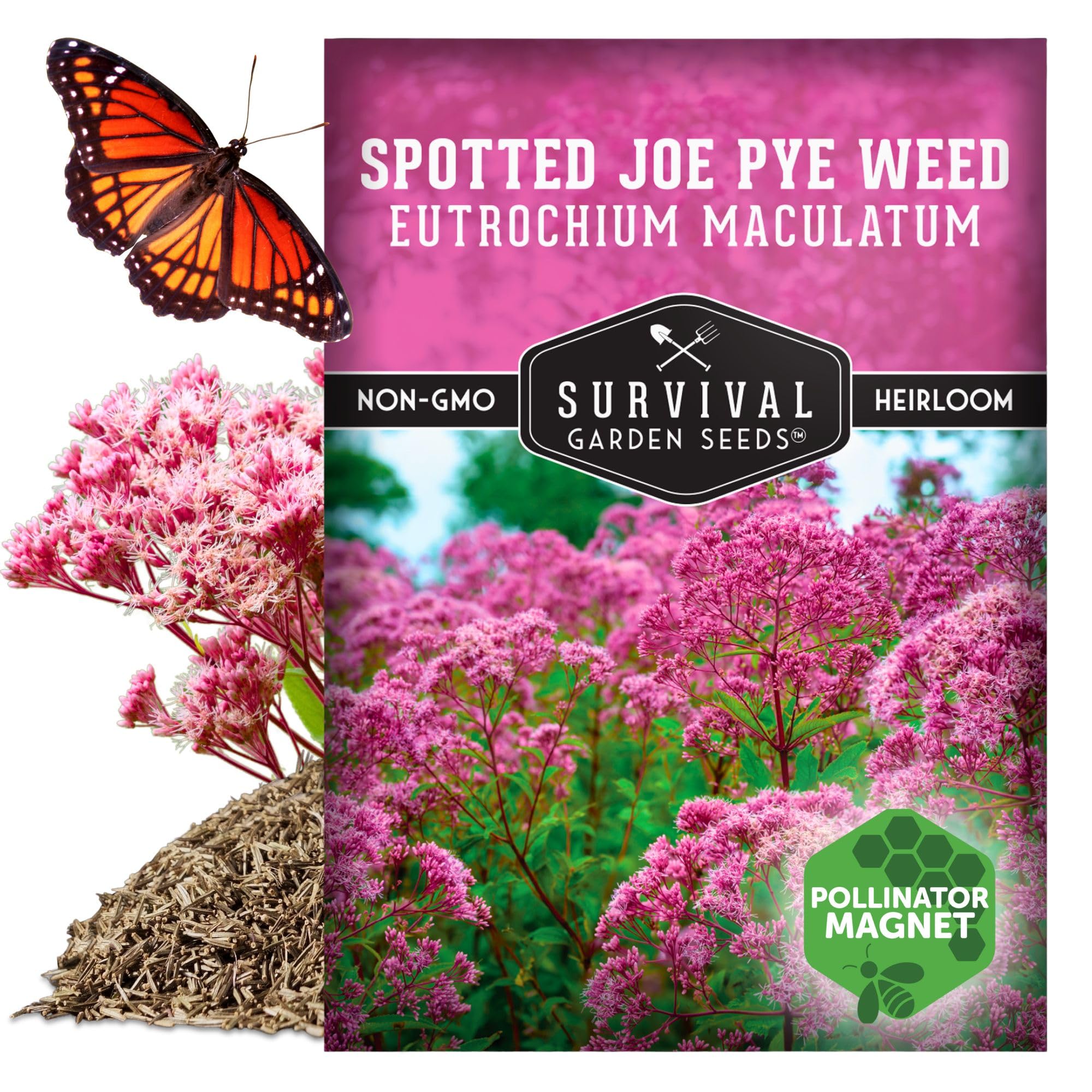 SURVIVAL GARDEN SEEDS Spotted Joe Pye Weed rain garden readiness thrives in moist soils