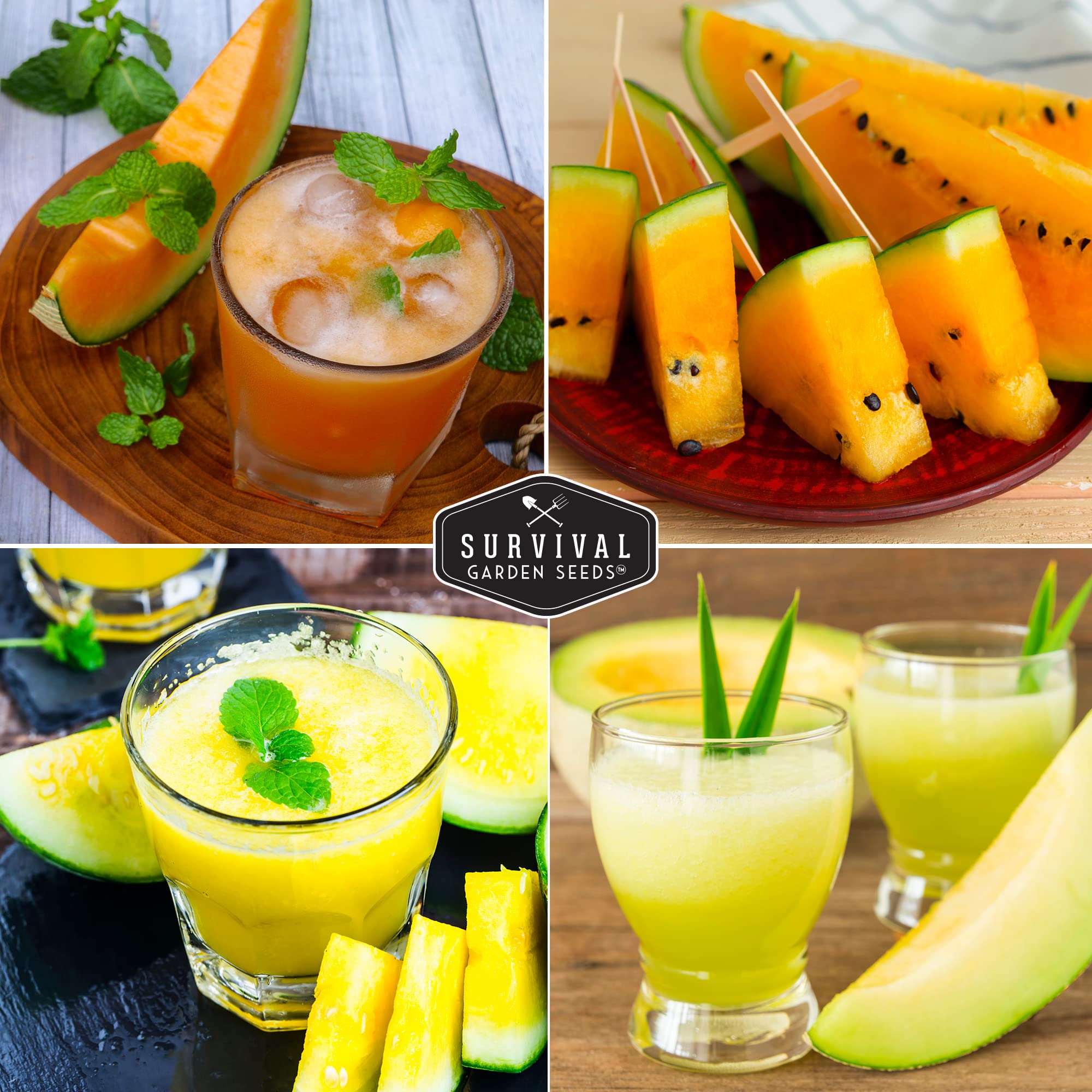 Survival Garden Seeds Yellow Petite watermelon seeds for compact, flavorful homegrown melons.