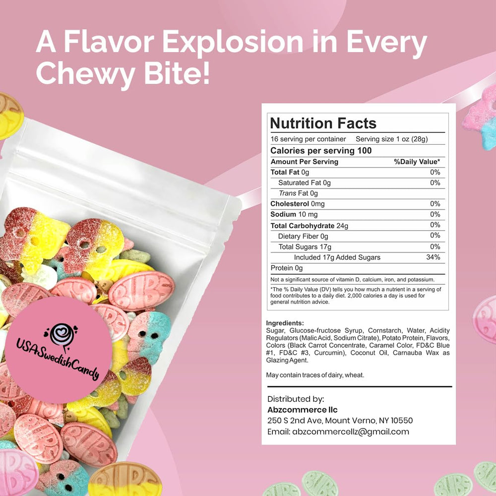 Susa Candy Bubs Swedish Candy Mix oval gummies emphasize soft texture and playful shapes.