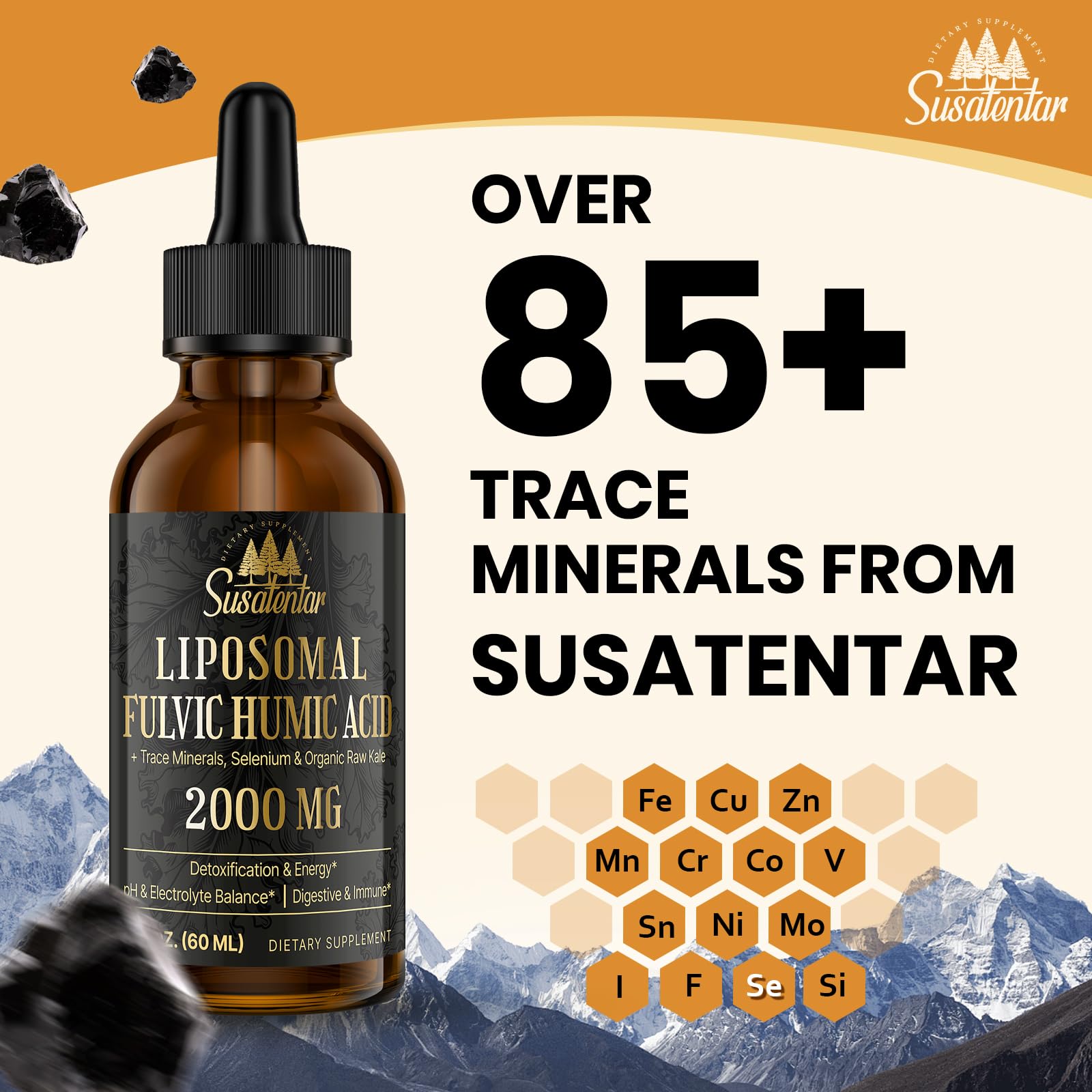 Packaging of Susatentar vegan gluten-free formula highlighting purity