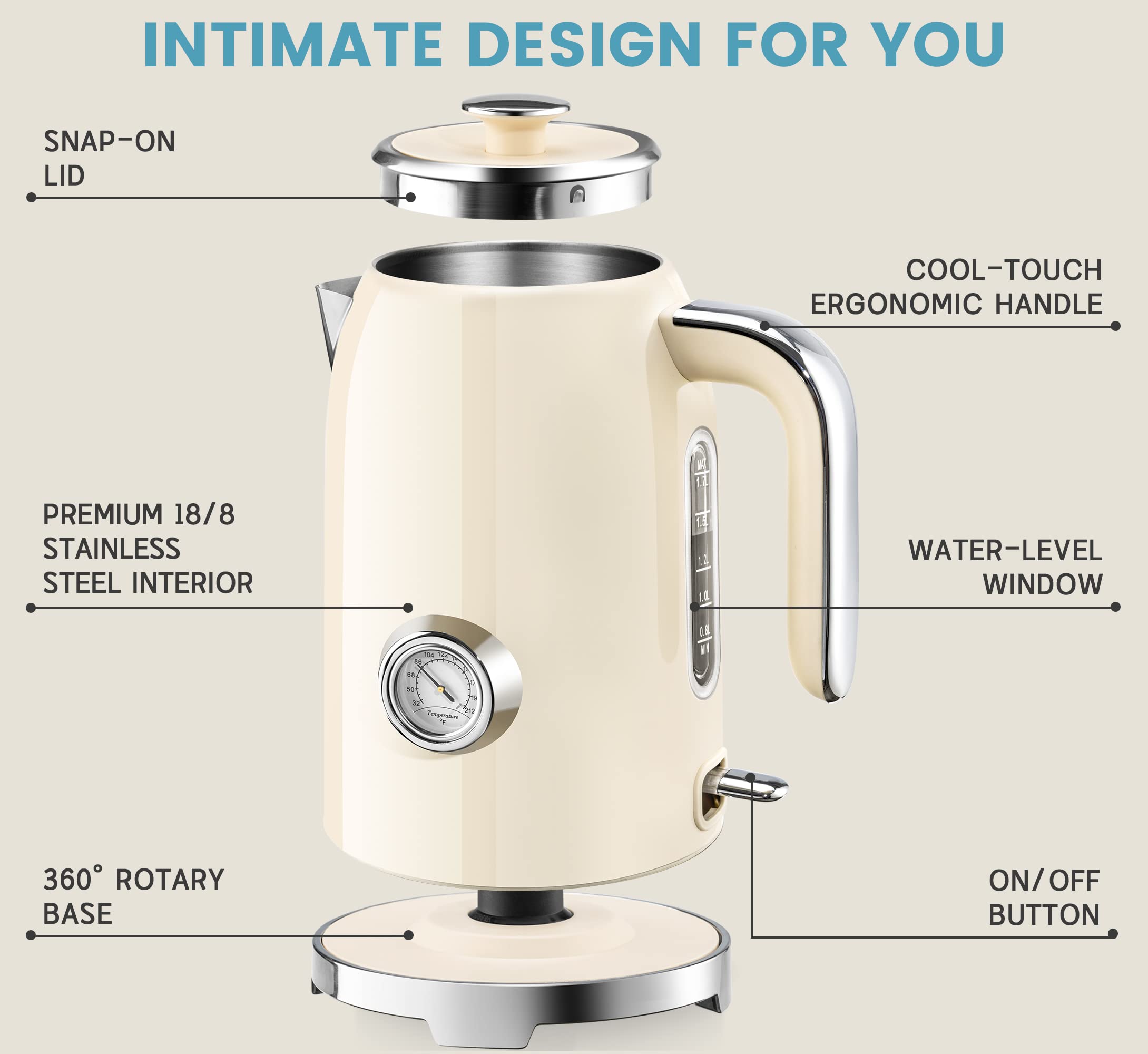 SUSTEAS kettle LED indicator showing water readiness for quick brewing