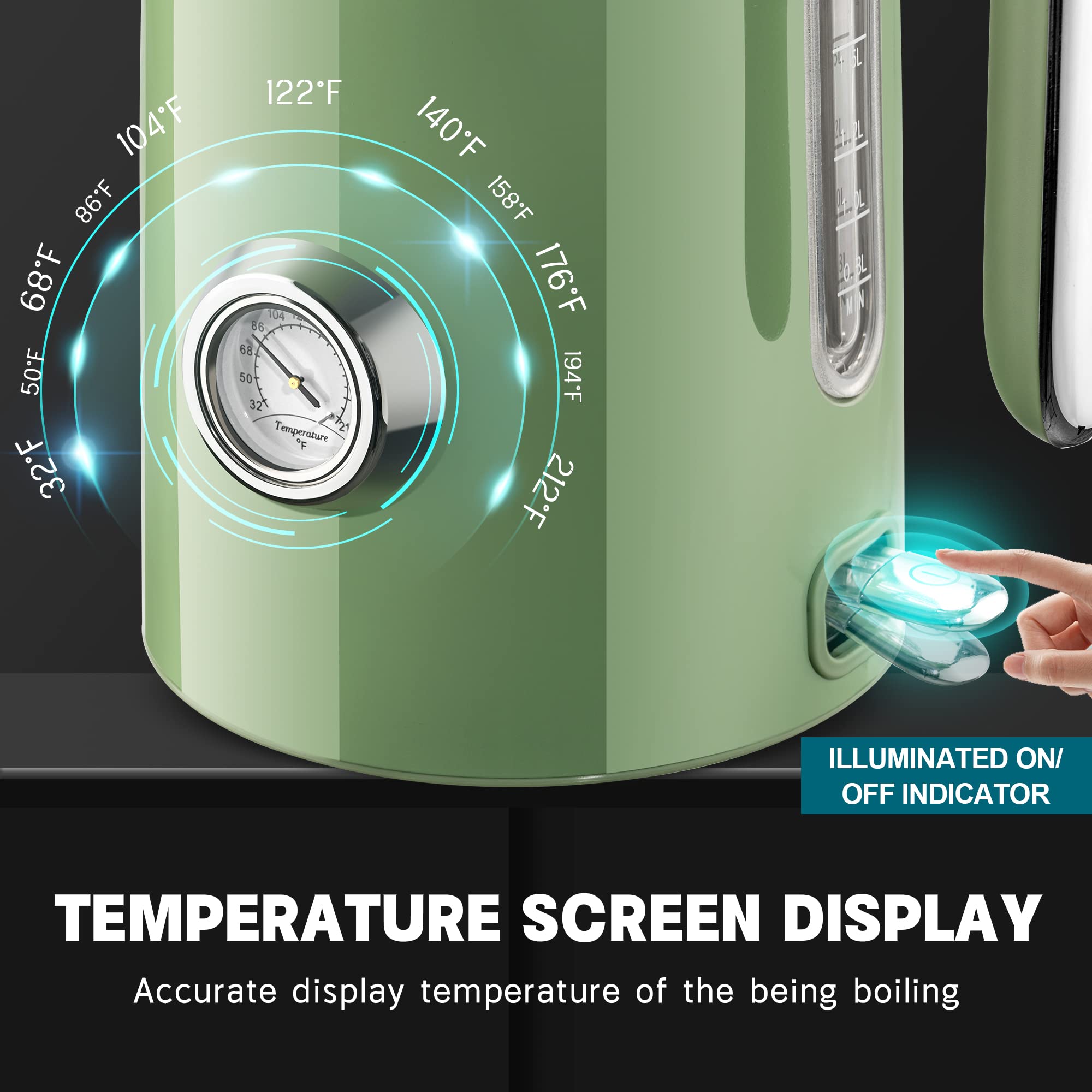 SUSTEAS retro-green finish adds vintage charm to modern kitchens.
