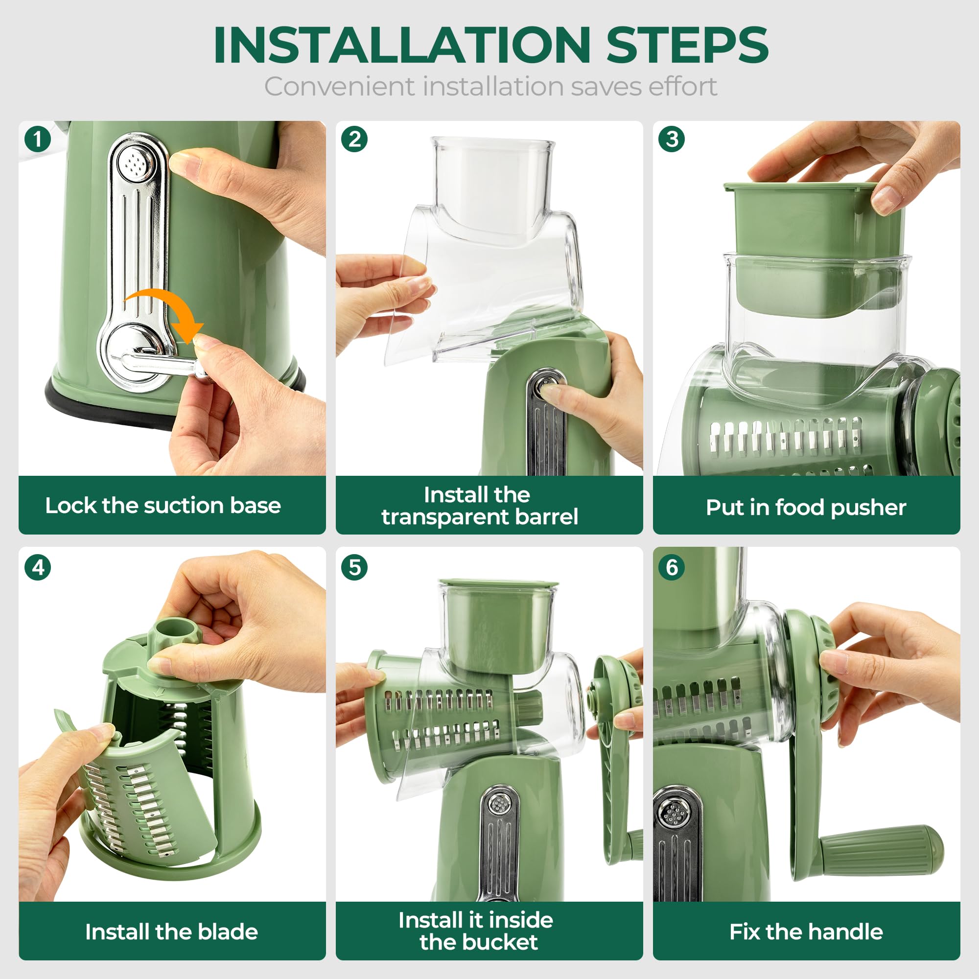 SUSTEAS mandoline slicer with sloped design prevents clogging