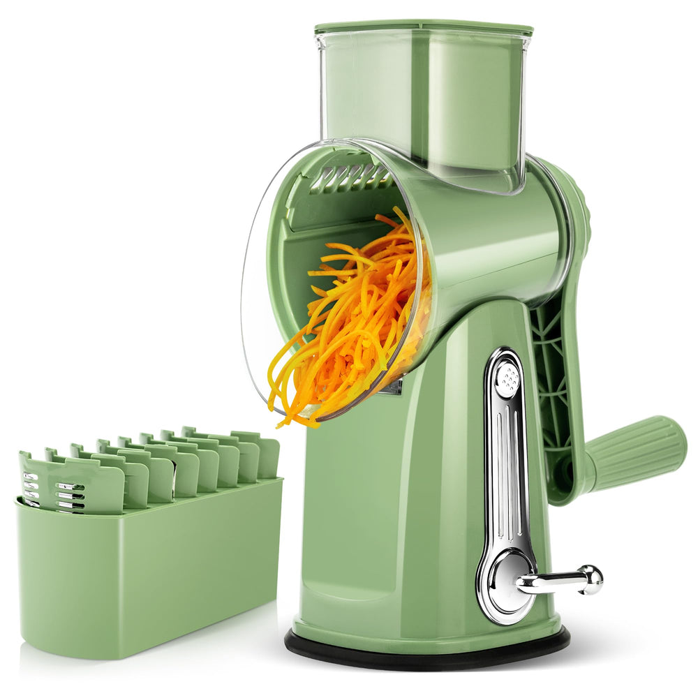 SUSTEAS rotary cheese grater with handle for effortless shredding