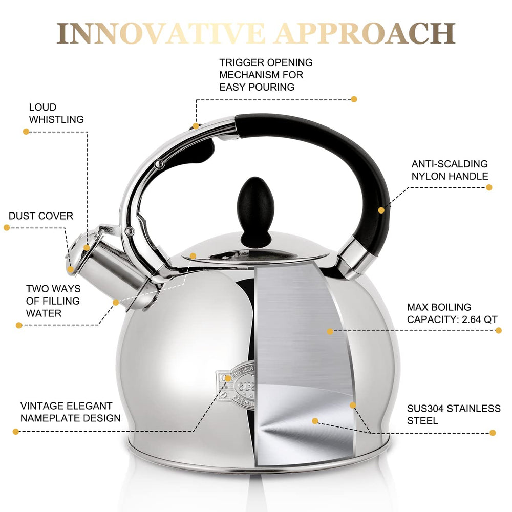 SUSTEAS kettle features cool-touch handle for safe pouring
