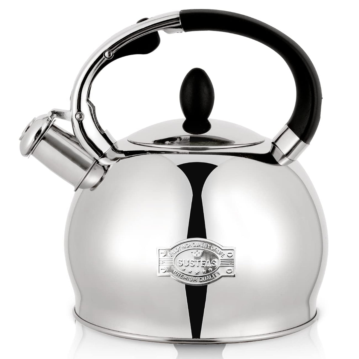 SUSTEAS stovetop tea kettle with whistle signals boiling clearly across the room