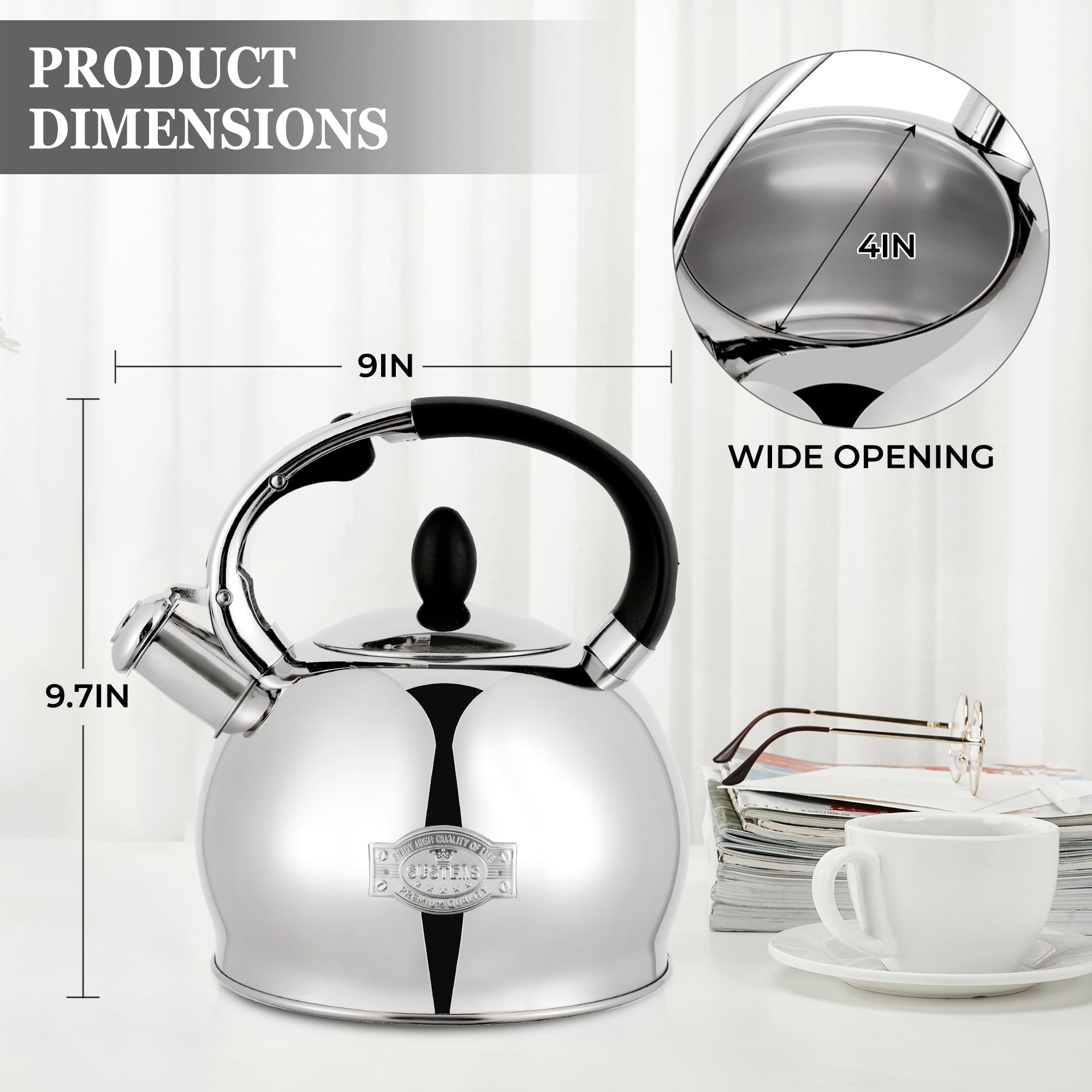 SUSTEAS BPA-free stainless steel materials ensure safe hot water