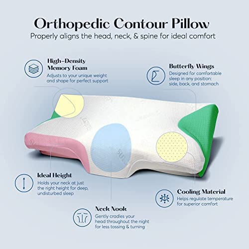 SUTERA Dream Deep Contour Pillow ergonomic design supports head and spine
