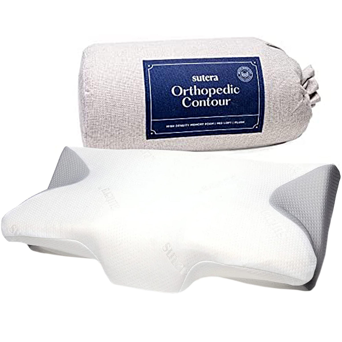 SUTERA Dream Deep Contour Pillow front view showing ergonomic neck support