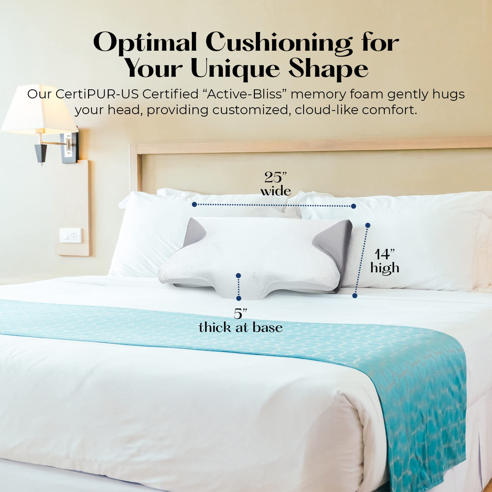 SUTERA Dream Deep Contour Pillow side view for side sleepers with neck relief