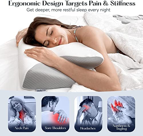 SUTERA Dream Deep Contour Pillow stomach sleeper angle for comfort